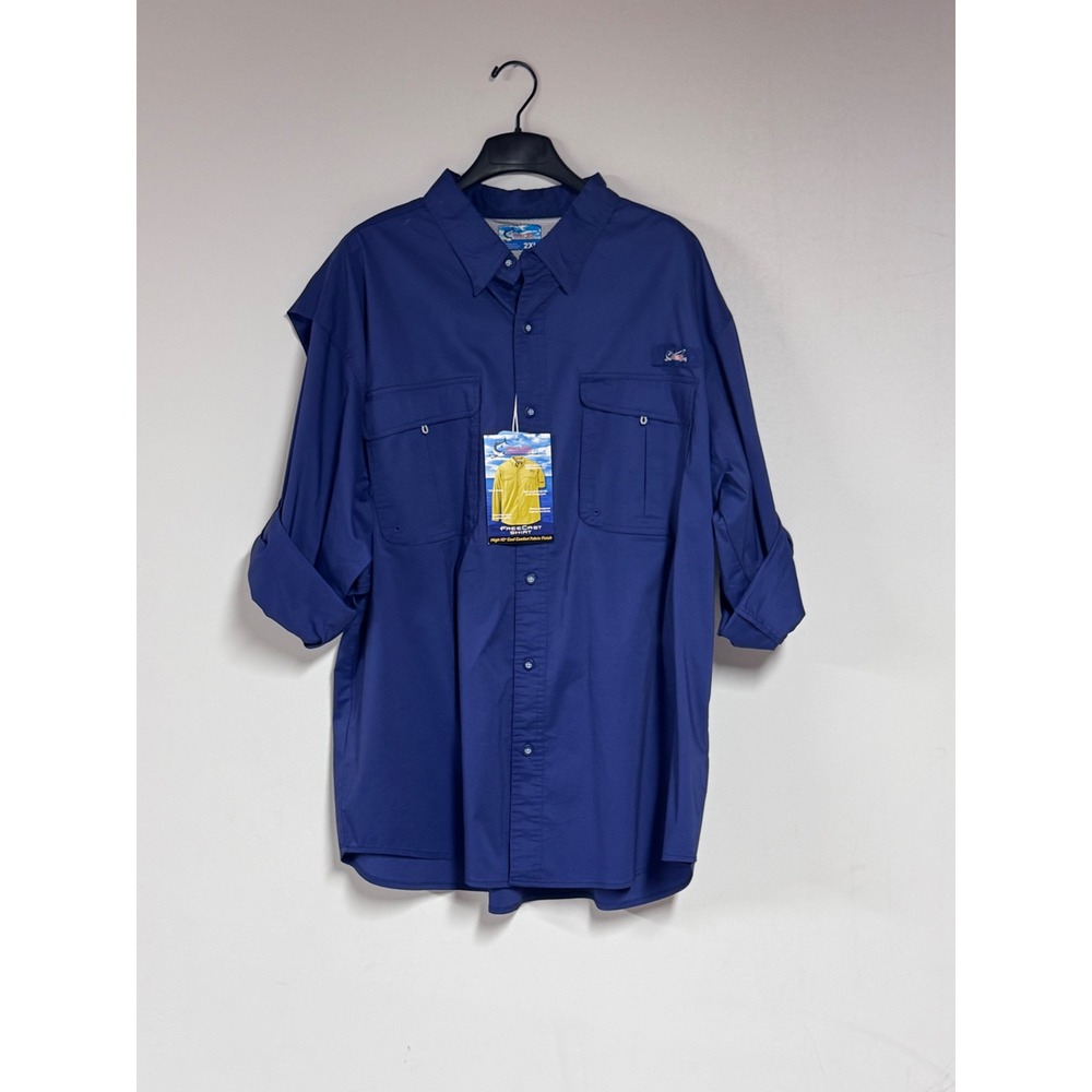 World Wide Sportsman FreeCast Fishing Shirt Mens 2XL Blue Long Sleeve Ventilated